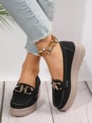 Zapatillas Khaki de Mujer con Suela Gruesa y Cómoda