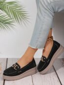 Zapatillas Khaki de Mujer con Suela Gruesa y Cómoda