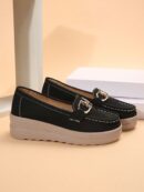 Zapatillas Khaki de Mujer con Suela Gruesa y Cómoda