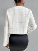 Sobretodo Cuadrillé Blanco con Botonadura Frontal