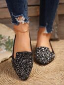 Zapatos Planos Estampados con Punta Afilada y Diseño Deslizable