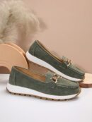 Zapatillas Khaki de Mujer con Suela Gruesa y Cómoda