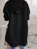 Camisa Casual de Manga Larga y Dobladillo Asimétrico