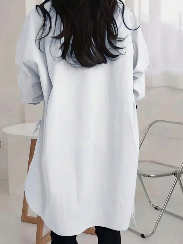 Camisa Casual de Manga Larga y Dobladillo Asimétrico - Image 12
