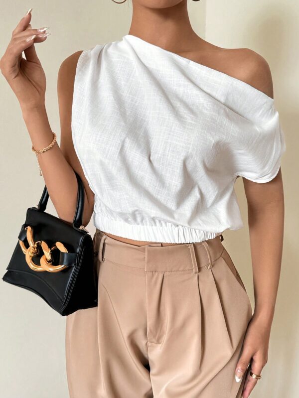 Blusa Satinada sin Mangas para Mujer, Estilo Minimalista - Image 16