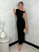 Vestido Largo Asimétrico Elegante Ajustado