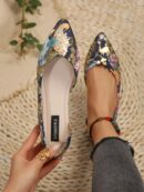 Zapatos Planos de Mujer en Beige, punta fina para Primavera/Otoño