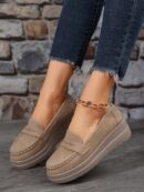 Zapatillas Khaki de Mujer con Suela Gruesa y Cómoda