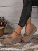 Zapatillas Khaki de Mujer con Suela Gruesa y Cómoda