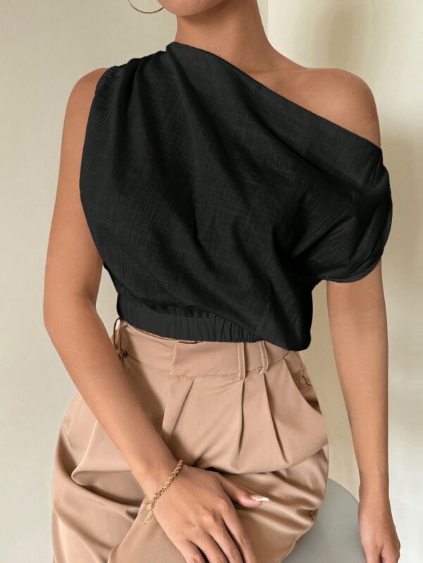 Blusa Satinada sin Mangas para Mujer, Estilo Minimalista