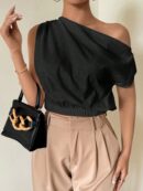 Blusa Satinada sin Mangas para Mujer, Estilo Minimalista