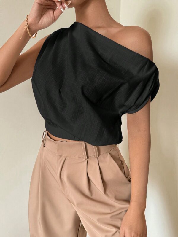 Blusa Satinada sin Mangas para Mujer, Estilo Minimalista - Image 4