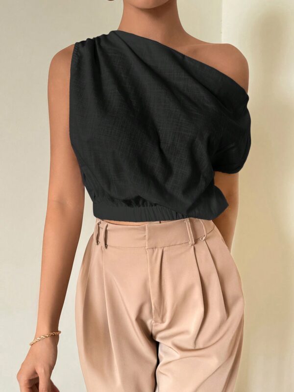 Blusa Satinada sin Mangas para Mujer, Estilo Minimalista - Image 6