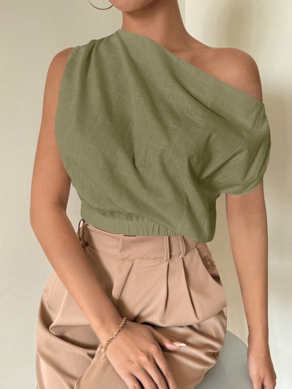 Blusa Satinada sin Mangas para Mujer, Estilo Minimalista - Image 20
