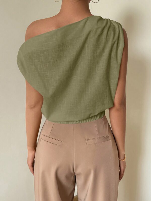 Blusa Satinada sin Mangas para Mujer, Estilo Minimalista - Image 21