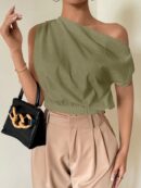 Blusa Satinada sin Mangas para Mujer, Estilo Minimalista