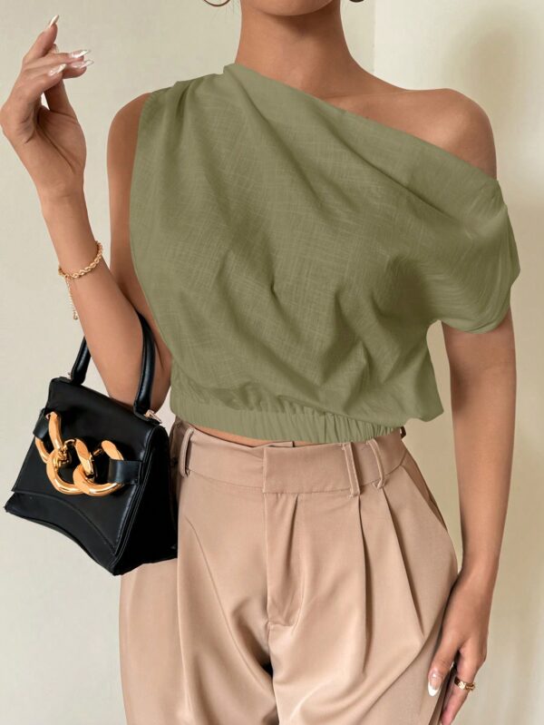 Blusa Satinada sin Mangas para Mujer, Estilo Minimalista - Image 24