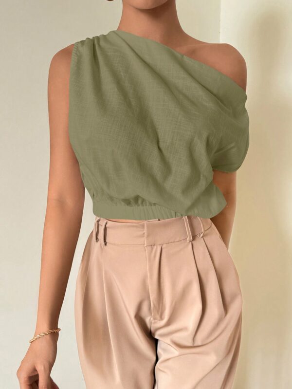 Blusa Satinada sin Mangas para Mujer, Estilo Minimalista - Image 25