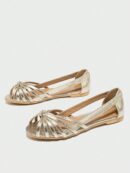 Zapatos Planos de Mujer con Detalles Tejidos y Talón Abierto