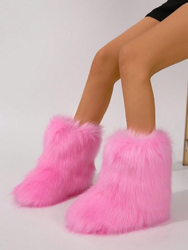 Botas de Nieve Peludas de Caña Media para Mujer - Image 70