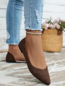 Zapatos Planos de Mujer en Beige, punta fina para Primavera/Otoño