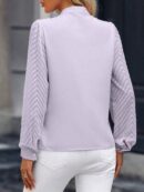 Blusa Cuello Muesca y Mangas Obispo en Blanco