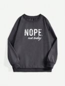 Sudadera Casual con Estampado de Letras y Manga Larga