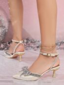Zapatos de Tacón Alto Elegantes con Detalle de Moño