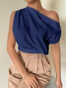Blusa Satinada sin Mangas para Mujer, Estilo Minimalista