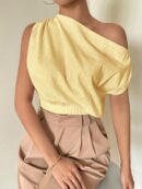 Blusa Satinada sin Mangas para Mujer, Estilo Minimalista