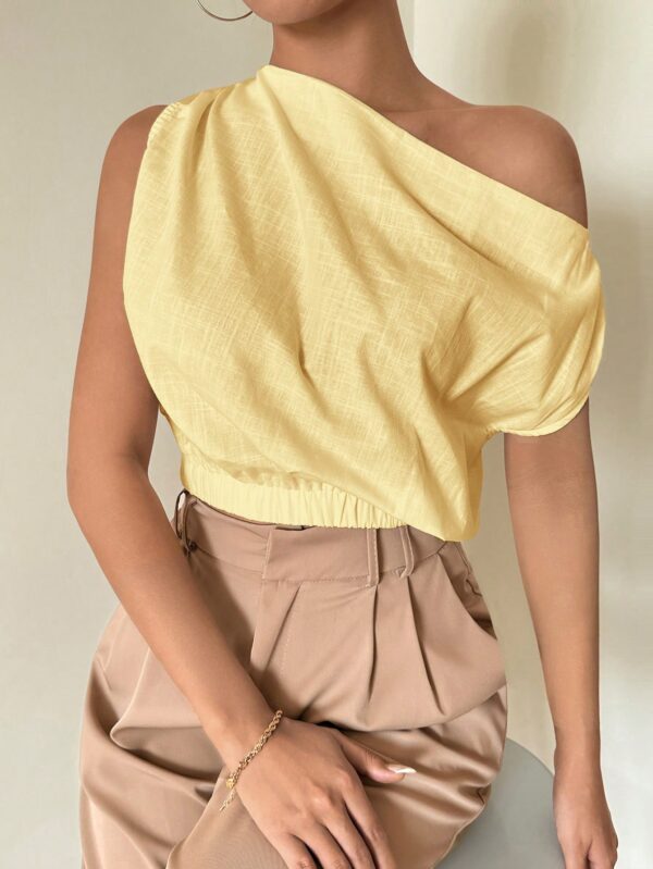 Blusa Satinada sin Mangas para Mujer, Estilo Minimalista - Image 7
