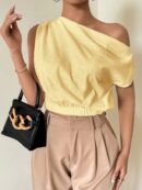Blusa Satinada sin Mangas para Mujer, Estilo Minimalista