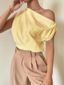Blusa Satinada sin Mangas para Mujer, Estilo Minimalista