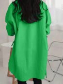 Camisa Casual de Manga Larga y Dobladillo Asimétrico