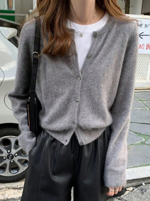 Cardigan Botones Frontales Manga Larga para Primavera y Otoño - Image 5