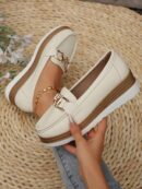 Zapatillas Khaki de Mujer con Suela Gruesa y Cómoda