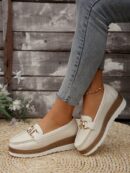 Zapatillas Khaki de Mujer con Suela Gruesa y Cómoda