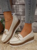 Zapatillas Khaki de Mujer con Suela Gruesa y Cómoda