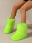 Botas de Nieve Peludas de Caña Media para Mujer