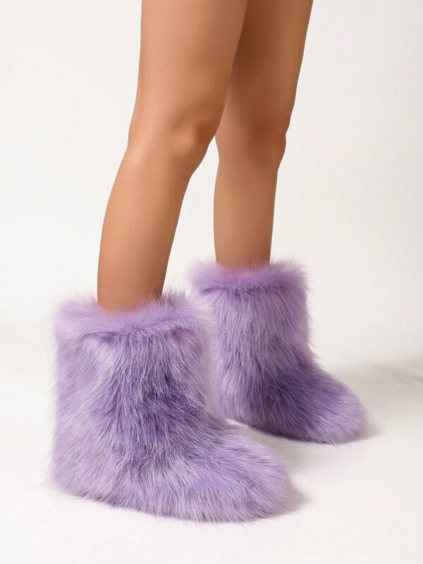 Botas de Nieve Peludas de Caña Media para Mujer - Image 34