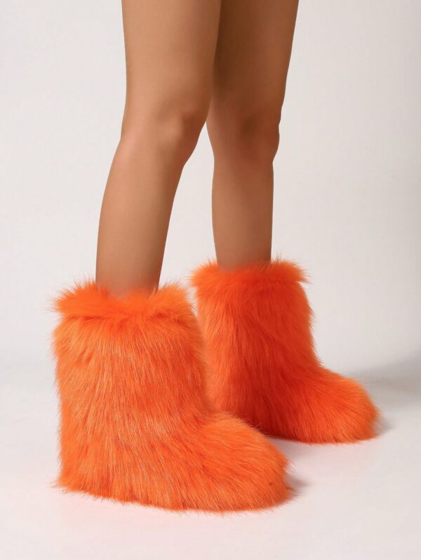 Botas de Nieve Peludas de Caña Media para Mujer - Image 44
