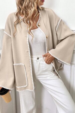 Chaqueta Casual de Manga Larga con Botones y Bolsillos