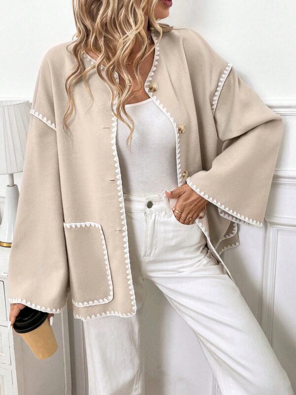 Chaqueta Casual de Manga Larga con Botones y Bolsillos