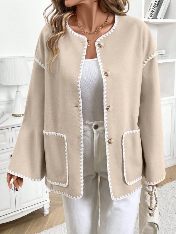 Chaqueta Casual de Manga Larga con Botones y Bolsillos - Image 3