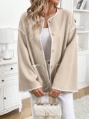 Chaqueta Casual de Manga Larga con Botones y Bolsillos