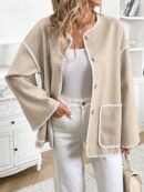 Chaqueta Casual de Manga Larga con Botones y Bolsillos