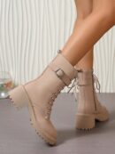 Botas de Tobillo de Tacón Medio, Minimalistas y de Estilo Occidental