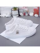 Zapatillas de Lona Slip-On para Mujer, Plataforma Plana Casual sin Cordones