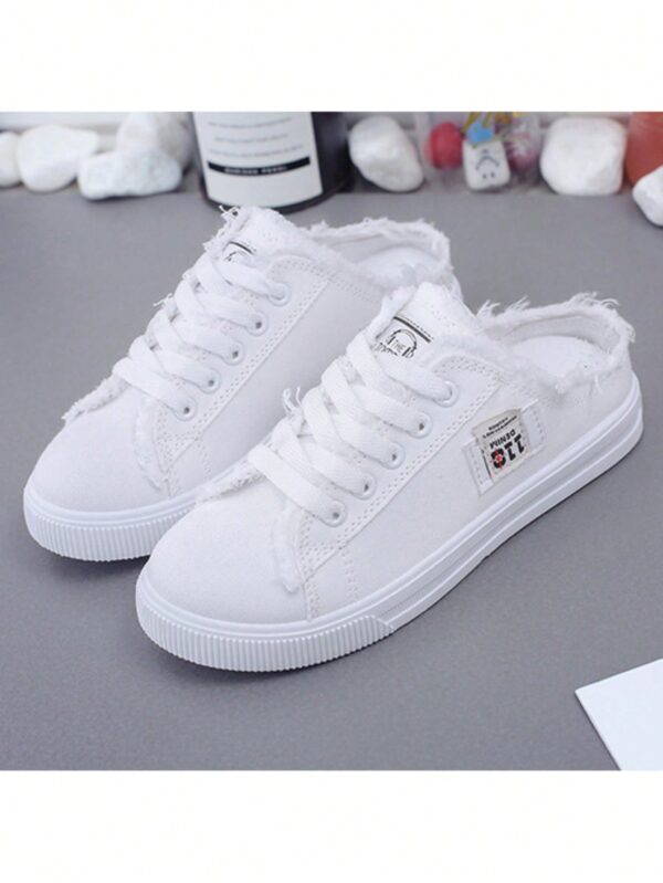 Zapatillas de Lona Slip-On para Mujer, Plataforma Plana Casual sin Cordones - Image 2