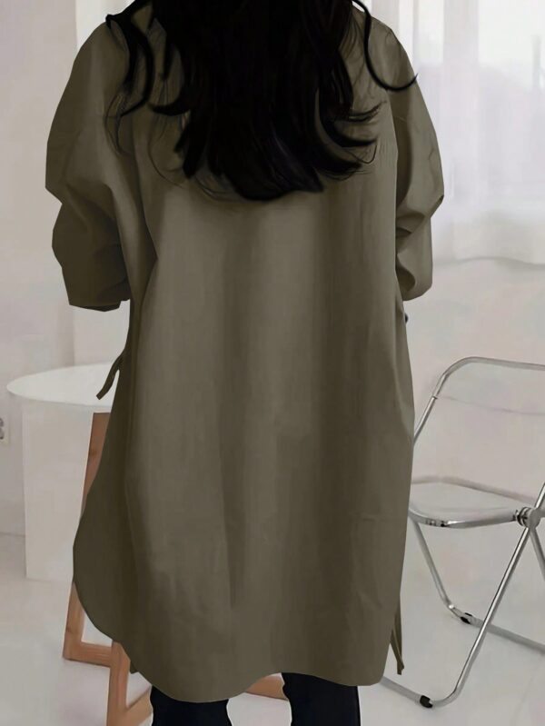 Camisa Casual de Manga Larga y Dobladillo Asimétrico - Image 7